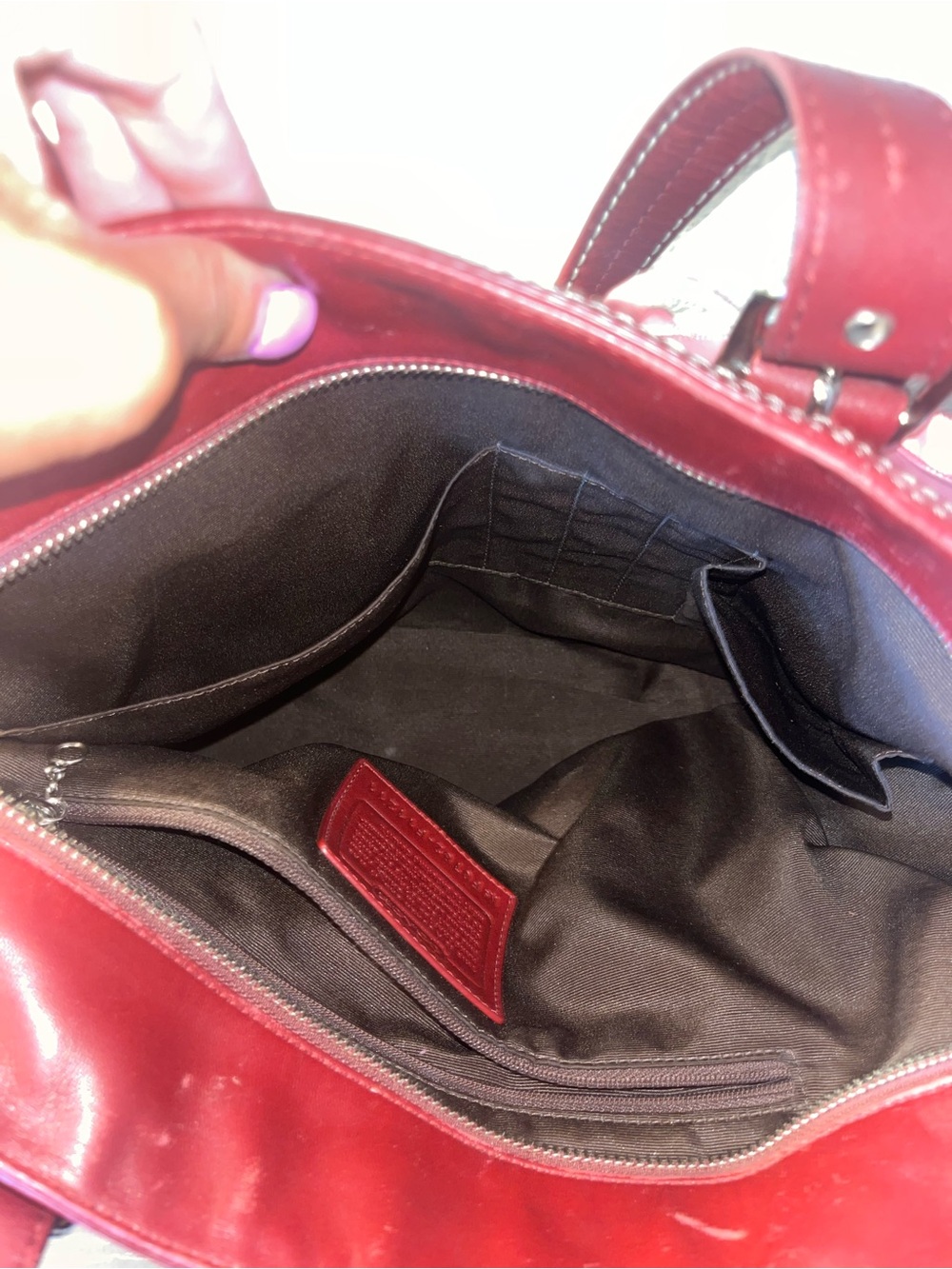 Coach Burgundy Suede Tote - Picture 14 of 15